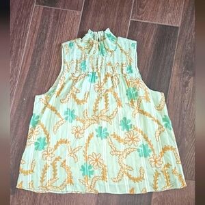 JOIE MIKA PEASANT GREEN TOP SZ LARGE